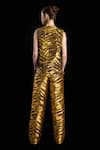 Shop_Rara Avis_Gold Polyester Woven Sequins Band The Dunes Top _at_Aza_Fashions