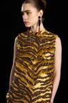 Shop_Rara Avis_Gold Polyester Woven Sequins Band The Dunes Top _Online_at_Aza_Fashions