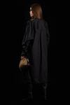 Shop_Rara Avis_Black Cotton Embroidered Mandarin Collar Oversized Pleated Metallic Yoke Dress _at_Aza_Fashions