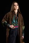 Buy_Rara Avis_Brown Wool High Collared Checkered Pattern Parka Jacket _Online_at_Aza_Fashions