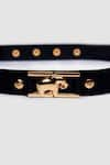 Shop_Anita Dongre_Black The Haathi Carved Belt _at_Aza_Fashions