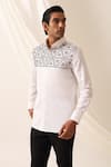 Buy_Seven_White Cotton Embroidered Abstract Kaleidoscope Motif Shirt _Online_at_Aza_Fashions