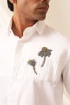 Seven_White Cotton Embroidered Bead Linear Flower Bud Placement Shirt _Online_at_Aza_Fashions