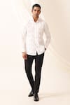 Buy_Seven_White Cotton Maximalist Textured Button Down Shirt_at_Aza_Fashions