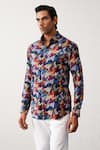 Seven_Multi Color Cotton Printed Houndstooth Shirt _Online_at_Aza_Fashions