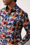 Shop_Seven_Multi Color Cotton Printed Houndstooth Shirt _Online_at_Aza_Fashions