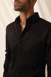 Shop_Seven_Black Cotton Embroidered Bead Meteor Shirt _Online_at_Aza_Fashions
