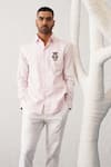 Buy_Seven_Pink Cotton Embroidered Owl Motif Shirt _at_Aza_Fashions