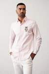 Buy_Seven_Pink Cotton Embroidered Owl Motif Shirt _Online_at_Aza_Fashions