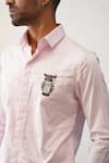 Shop_Seven_Pink Cotton Embroidered Owl Motif Shirt _Online_at_Aza_Fashions