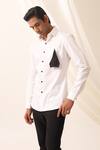 Seven_White Cotton Origami Paper Plane Shirt_Online_at_Aza_Fashions
