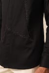 Seven_Black Cotton Embroidered Bead Bling Shirt _at_Aza_Fashions