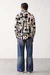 Shop_Seven_Black Cotton Geometric Print Shirt_at_Aza_Fashions