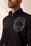 Seven_Black Cotton Embroidered Bead Diffused Shirt _Online_at_Aza_Fashions