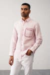 Buy_Seven_Pink Cotton Floating Pocket Shirt _at_Aza_Fashions