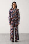 Buy_Seven_Multi Color Cotton Twill Printed Geometric Aurora Shirt And Pant Co-ord Set _at_Aza_Fashions