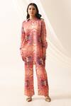 Buy_Seven_Multi Color Bemberg Sateen Printed Abstract Mirror Dita Tunic And Pant Co-ord Set _at_Aza_Fashions