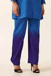 Buy_Seven_Blue Bemberg Sateen Collared Ombre Tunic And Pant Co-ord Set _Online_at_Aza_Fashions