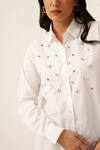 Buy_Seven_White Cotton Poplin Stripe Collared Bling Pattern Shirt _Online_at_Aza_Fashions