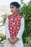 Laadlo_Red Indian Cotton Print Gulbahar Bundi _Online_at_Aza_Fashions