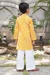 Shop_Laadlo_Yellow Indian Cotton Print Leheriya Balsam Kurta With Pant _at_Aza_Fashions