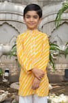 Buy_Laadlo_Yellow Indian Cotton Print Leheriya Balsam Kurta With Pant _Online_at_Aza_Fashions