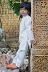 Shop_Laadlo_White Indian Cotton Solid Mogra Kurta With Pant _Online_at_Aza_Fashions