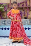 Buy_Laadlo_Red Print Raat Ki Rani Lehenga Set _at_Aza_Fashions