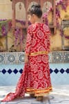 Shop_Laadlo_Red Print Raat Ki Rani Lehenga Set _at_Aza_Fashions