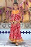 Laadlo_Red Print Raat Ki Rani Lehenga Set _Online_at_Aza_Fashions