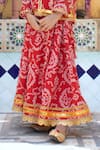 Buy_Laadlo_Red Print Raat Ki Rani Lehenga Set _Online_at_Aza_Fashions