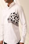 Buy_Seven_White Cotton Embroidered Leopard Patch Face Shirt _Online_at_Aza_Fashions