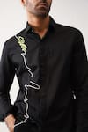 Buy_Seven_Black Cotton Embroidered Heart Beat Shirt _Online_at_Aza_Fashions