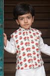 Buy_Laadlo_Red Indian Cotton Print Gurhal Handblock Bundi _at_Aza_Fashions