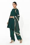 Buy_Rishi and Vibhuti x AZA_Green Crepe Embroidered Round Placed Anarkali Pant Set _Online_at_Aza_Fashions