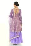 Rishi and Vibhuti x AZA_Purple Georgette Woven Floral U Neck Pattern Anarkali With Dupatta _Online_at_Aza_Fashions