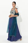 Buy_Rishi and Vibhuti x AZA_Blue Dotted Georgette Embroidered Mirror Sweetheart Polka Embellished Skirt Set _Online_at_Aza_Fashions