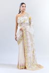 Buy_Anushree Reddy_Ivory Organza Embroidered Floral Tutty Fruity Saree With Unstitched Blouse Piece _at_Aza_Fashions