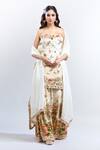 Buy Kalista White Cotton, Chiffon Embroidery Sweetheart Shabha Botanic Pattern Sharara Set at Aza Fashions Buy_Kalista_White Cotton, Chiffon Embroidery Sweetheart Shabha Botanic Pattern Sharara Set_at_Aza_Fashions