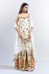 Buy Kalista White Cotton, Chiffon Embroidery Sweetheart Shabha Botanic Pattern Sharara Set Online at Aza Fashions Buy_Kalista_White Cotton, Chiffon Embroidery Sweetheart Shabha Botanic Pattern Sharara Set_Online_at_Aza_Fashions