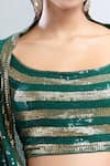 Shop_Nakul Sen_Emerald Green Embellished Sequins Broad Scoop Neck Lehenga Set _Online_at_Aza_Fashions