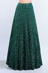 Buy_Nakul Sen_Emerald Green Embellished Sequins Broad Scoop Neck Lehenga Set 