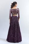 Shop_Nakul Sen_Purple Embellished Sequins Boat Lehenga Set _at_Aza_Fashions