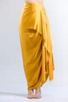 Buy_Shweta Kapoor_Yellow Solid Satin Draped Skirt _Online_at_Aza_Fashions