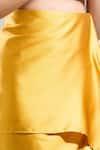 Shweta Kapoor_Yellow Solid Satin Draped Skirt _at_Aza_Fashions