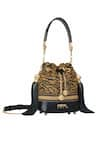 Buy_Sabyasachi_Noir - Black Embellished Nani Bucket Bag _at_Aza_Fashions