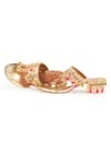 Shop_5Elements_Gold Gota Atalanta Bird Motif Ghungroo Kolhapuri Sandals _Online