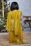 Shop_Vivedkids_Yellow Crepe Tissue Embellished Pearl Sequin Peplum Kurta Sharara Set _at_Aza_Fashions