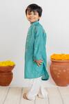 Mr Brat_Blue Kurta Muslin Print Moon Straight With Pant _Online_at_Aza_Fashions