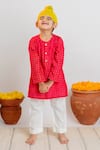 Buy_Mr Brat_Pink Kurta Muslin Print Star Dot With Pant _at_Aza_Fashions